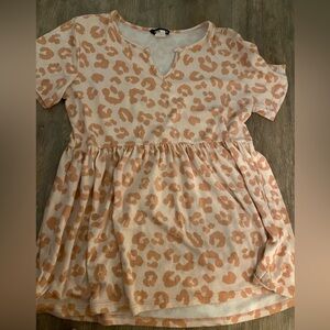 Leopard Print Short Sleeve Dress